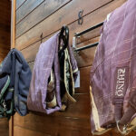 Horse blankets hanging up