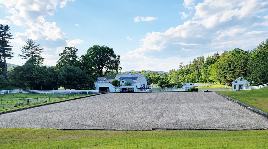 Outdoor horse arena in New England