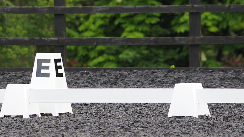 Dressage arena closeup of footing