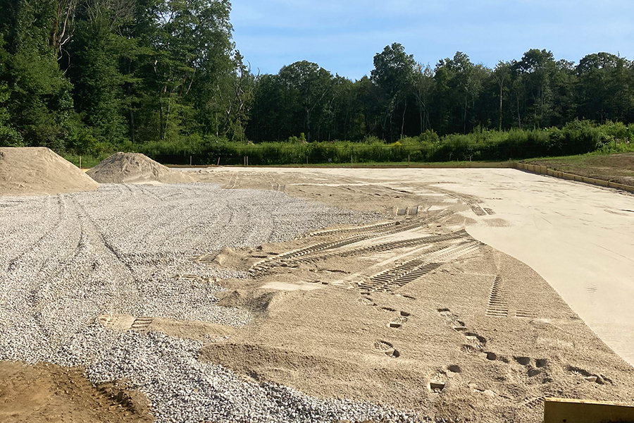 Horse riding ring under construction